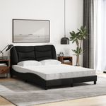 Casa si Gradina - Mobilier - Paturi si accesorii - Paturi - Pat cu saltea, negru, 120x200 cm, textil - Infinity.ro