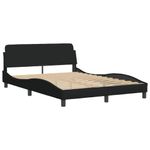 Casa si Gradina - Mobilier - Paturi si accesorii - Paturi - Pat cu saltea, negru, 120x200 cm, textil - Infinity.ro