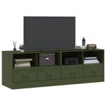 Casa si Gradina - Mobilier - Comode si corpuri - Comode - Dulapuri TV 2 buc., verde maslina, 67x39x44 cm Otel - Infinity.ro