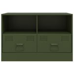 Casa si Gradina - Mobilier - Comode si corpuri - Comode - Dulapuri TV 2 buc., verde maslina, 67x39x44 cm Otel - Infinity.ro