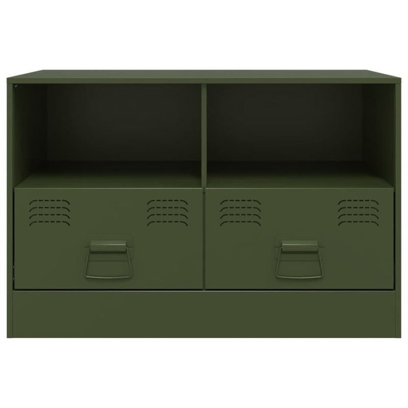 Casa si Gradina - Mobilier - Comode si corpuri - Comode - Dulapuri TV 2 buc., verde maslina, 67x39x44 cm Otel - Infinity.ro
