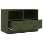 Casa si Gradina - Mobilier - Comode si corpuri - Comode - Dulapuri TV 2 buc., verde maslina, 67x39x44 cm Otel - Infinity.ro