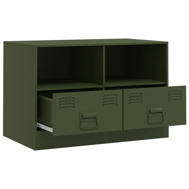 Casa si Gradina - Mobilier - Comode si corpuri - Comode - Dulapuri TV 2 buc., verde maslina, 67x39x44 cm Otel - Infinity.ro
