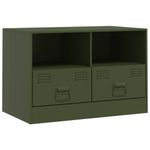 Casa si Gradina - Mobilier - Comode si corpuri - Comode - Dulapuri TV 2 buc., verde maslina, 67x39x44 cm Otel - Infinity.ro
