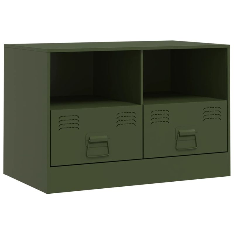 Casa si Gradina - Mobilier - Comode si corpuri - Comode - Dulapuri TV 2 buc., verde maslina, 67x39x44 cm Otel - Infinity.ro