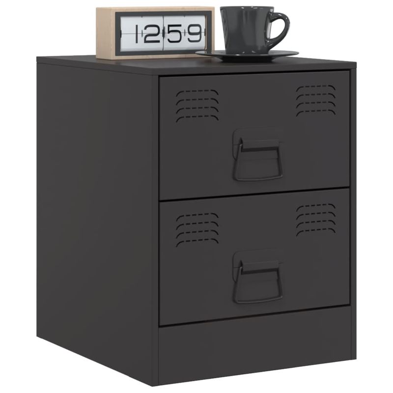 Casa si Gradina - Mobilier - Comode si corpuri - Noptiere - Noptiera, negru, 34,5x39x44 cm, otel - Infinity.ro