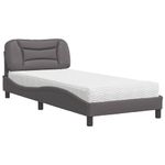 Casa si Gradina - Mobilier - Paturi si accesorii - Paturi - Pat cu saltea, gri, 80x200 cm, piele ecologica - Infinity.ro