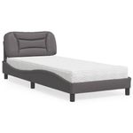 Casa si Gradina - Mobilier - Paturi si accesorii - Paturi - Pat cu saltea, gri, 80x200 cm, piele ecologica - Infinity.ro