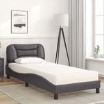 Casa si Gradina - Mobilier - Paturi si accesorii - Paturi - Pat cu saltea, gri, 80x200 cm, piele ecologica - Infinity.ro