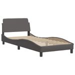 Casa si Gradina - Mobilier - Paturi si accesorii - Paturi - Pat cu saltea, gri, 80x200 cm, piele ecologica - Infinity.ro