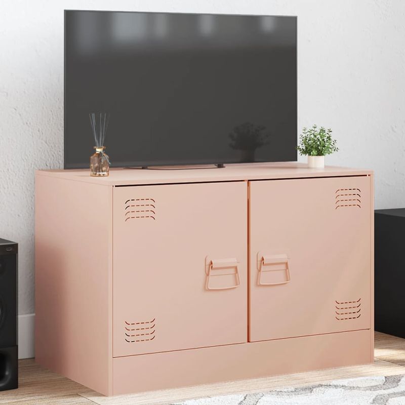 Casa si Gradina - Mobilier - Comode si corpuri - Comode - Comoda TV, roz, 67x39x44 cm, otel - Infinity.ro