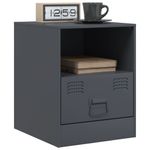 Casa si Gradina - Mobilier - Comode si corpuri - Noptiere - Noptiera, antracit, 34,5x39x44 cm, otel - Infinity.ro