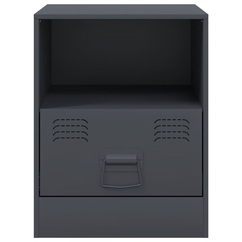 Casa si Gradina - Mobilier - Comode si corpuri - Noptiere - Noptiera, antracit, 34,5x39x44 cm, otel - Infinity.ro