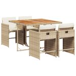 Casa si Gradina - Gradina si terasa - Mobilier exterior - Seturi mobila gradina - Set mobilier de gradina cu perne, 5 piese, bej, poliratan - Infinity.ro