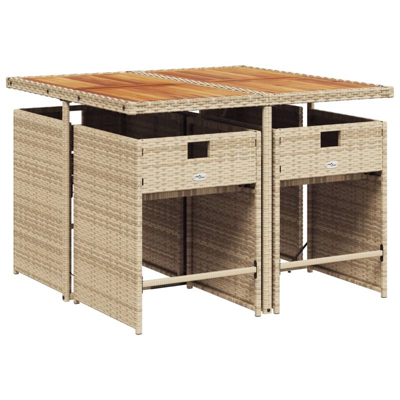 Casa si Gradina - Gradina si terasa - Mobilier exterior - Seturi mobila gradina - Set mobilier de gradina cu perne, 5 piese, bej, poliratan - Infinity.ro