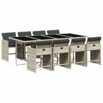 Casa si Gradina - Gradina si terasa - Mobilier exterior - Seturi mobila gradina - Set mobilier gradina cu perne, 9 piese, gri deschis, poliratan - Infinity.ro