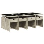 Casa si Gradina - Gradina si terasa - Mobilier exterior - Seturi mobila gradina - Set mobilier gradina cu perne, 9 piese, gri deschis, poliratan - Infinity.ro