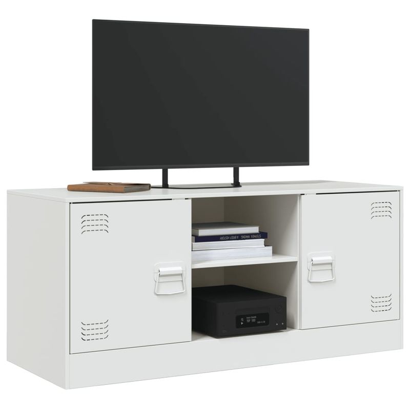 Casa si Gradina - Mobilier - Comode si corpuri - Comode - Comoda TV, alb, 99x39x44 cm, otel - Infinity.ro