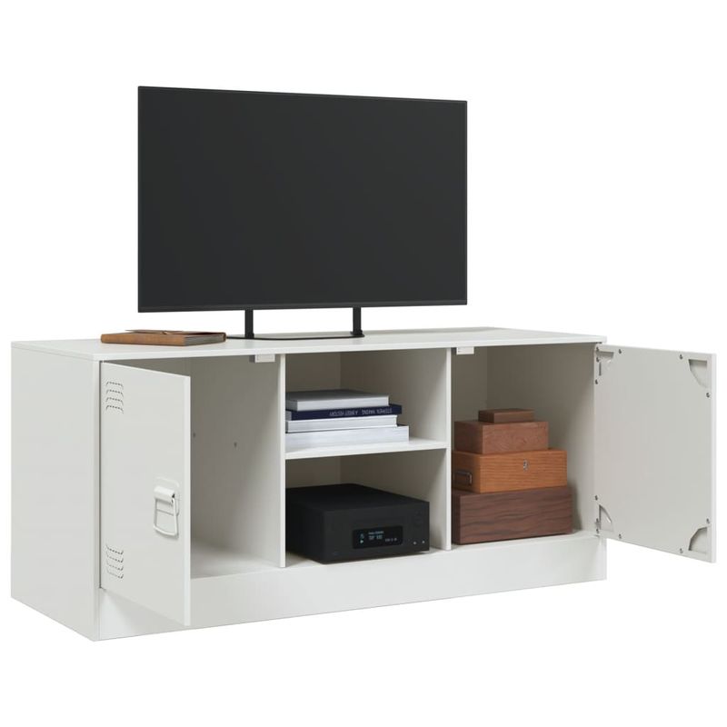 Casa si Gradina - Mobilier - Comode si corpuri - Comode - Comoda TV, alb, 99x39x44 cm, otel - Infinity.ro