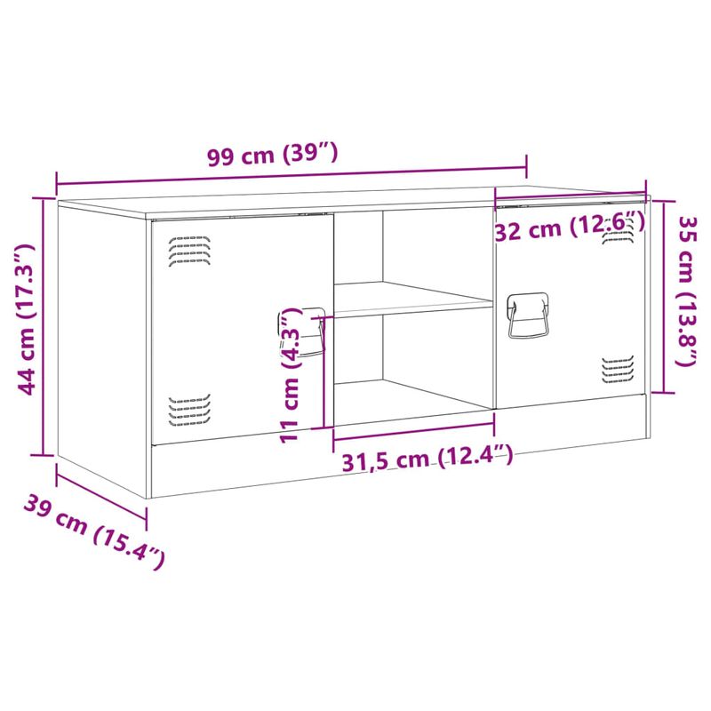 Casa si Gradina - Mobilier - Comode si corpuri - Comode - Comoda TV, alb, 99x39x44 cm, otel - Infinity.ro