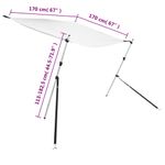 Auto si Moto - Ambarcatiuni - Accesorii ambarcatiuni - Extensie parasolar T-Top, alb, 170x170x(113-182,5) cm - Infinity.ro