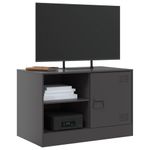 Casa si Gradina - Mobilier - Comode si corpuri - Comode - Dulapuri TV, 2 buc., negru, 67x39x44 cm, otel - Infinity.ro