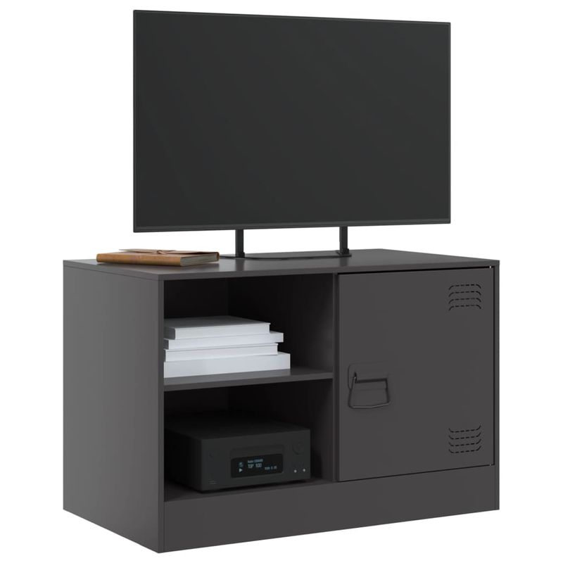 Casa si Gradina - Mobilier - Comode si corpuri - Comode - Dulapuri TV, 2 buc., negru, 67x39x44 cm, otel - Infinity.ro