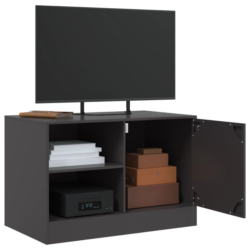 Casa si Gradina - Mobilier - Comode si corpuri - Comode - Dulapuri TV, 2 buc., negru, 67x39x44 cm, otel - Infinity.ro