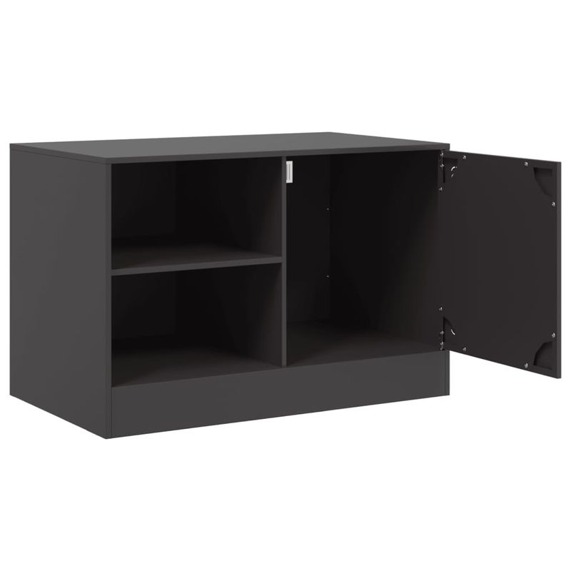 Casa si Gradina - Mobilier - Comode si corpuri - Comode - Dulapuri TV, 2 buc., negru, 67x39x44 cm, otel - Infinity.ro