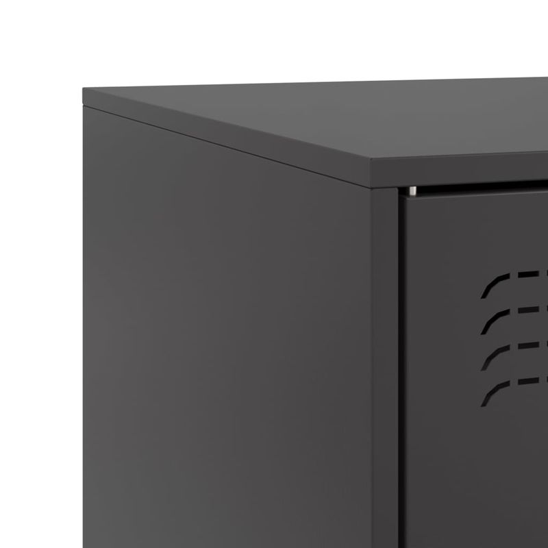 Casa si Gradina - Mobilier - Comode si corpuri - Comode - Dulapuri TV, 2 buc., negru, 67x39x44 cm, otel - Infinity.ro