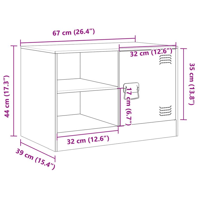 Casa si Gradina - Mobilier - Comode si corpuri - Comode - Dulapuri TV, 2 buc., negru, 67x39x44 cm, otel - Infinity.ro