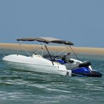 Auto si Moto - Ambarcatiuni - Accesorii ambarcatiuni - Parasolar Bimini 3 arcuri pereti din plasa 183x(170-182)x137 cm, antracit și negru - Infinity.ro