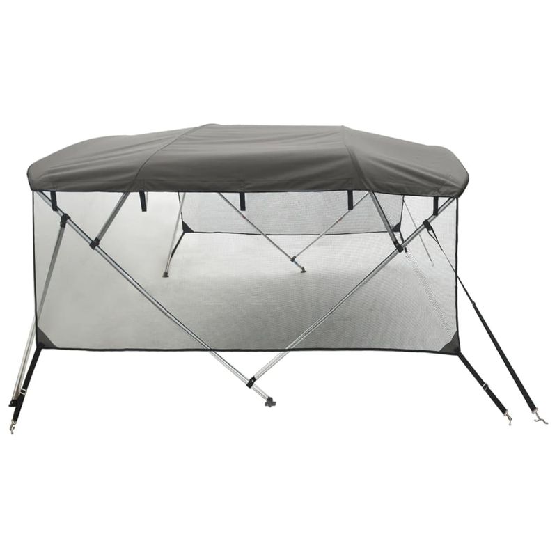 Auto si Moto - Ambarcatiuni - Accesorii ambarcatiuni - Parasolar Bimini 3 arcuri pereti din plasa 183x(170-182)x137 cm, antracit și negru - Infinity.ro