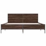 Casa si Gradina - Mobilier - Paturi si accesorii - Paturi - Cadru de pat, stejar maro, 120x190 cm, lemn prelucrat si metal - Infinity.ro
