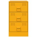 Casa si Gradina - Mobilier - Comode si corpuri - Noptiere - Noptiere, 2 buc., galben mustar, 34,5x39x62 cm, otel - Infinity.ro