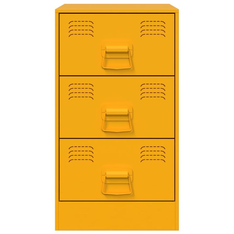 Casa si Gradina - Mobilier - Comode si corpuri - Noptiere - Noptiere, 2 buc., galben mustar, 34,5x39x62 cm, otel - Infinity.ro