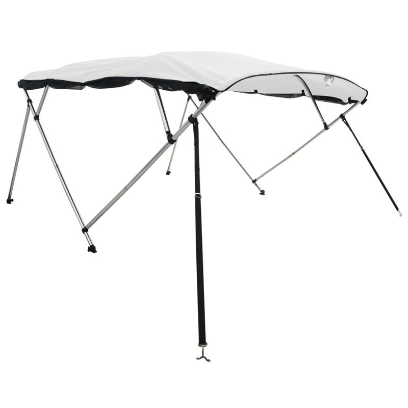 Auto si Moto - Ambarcatiuni - Accesorii ambarcatiuni - Parasolar Bimini 3 arcuri pereti din plasa 183x(185-198)x137 cm, alb și negru - Infinity.ro