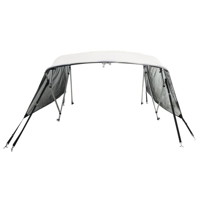 Auto si Moto - Ambarcatiuni - Accesorii ambarcatiuni - Parasolar Bimini 3 arcuri pereti din plasa 183x(185-198)x137 cm, alb și negru - Infinity.ro