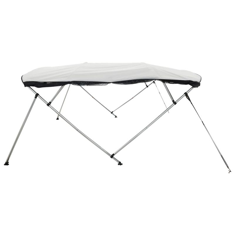 Auto si Moto - Ambarcatiuni - Accesorii ambarcatiuni - Parasolar Bimini 3 arcuri pereti din plasa 183x(185-198)x137 cm, alb și negru - Infinity.ro