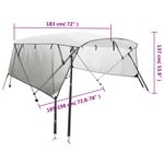 Auto si Moto - Ambarcatiuni - Accesorii ambarcatiuni - Parasolar Bimini 3 arcuri pereti din plasa 183x(185-198)x137 cm, alb și negru - Infinity.ro