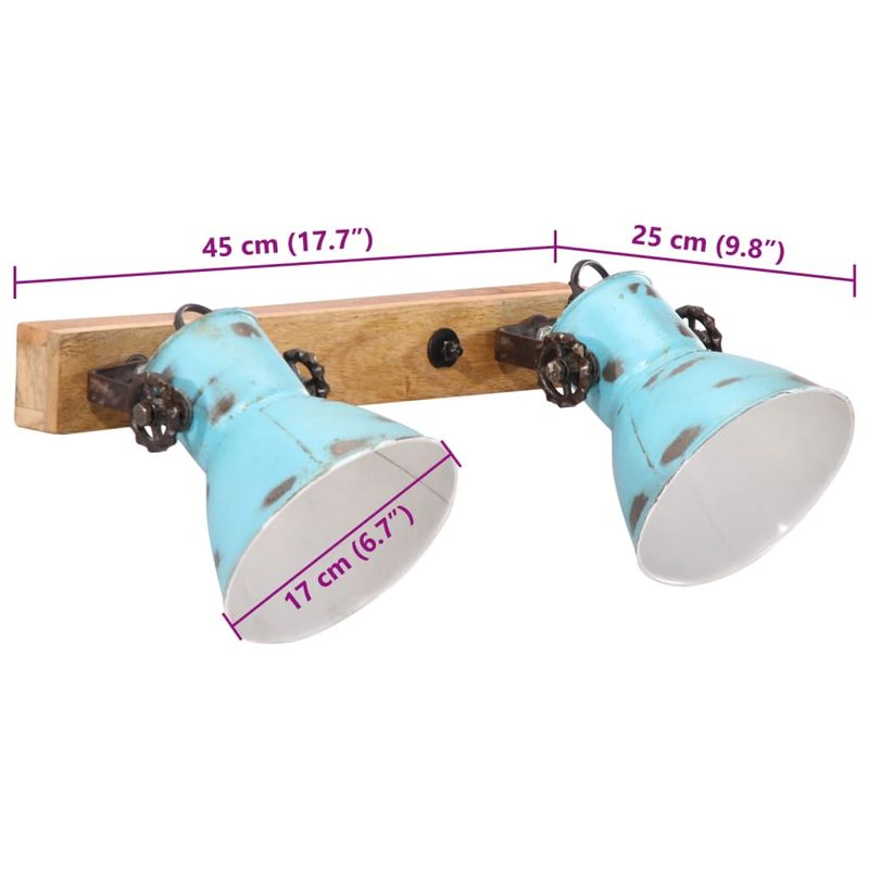 Casa si Gradina - Corpuri si surse de iluminat - Veioze si lampi - Lampi de veghe - Lampa de perete 25 W, albastru uzat, 45x25 cm, E27 - Infinity.ro