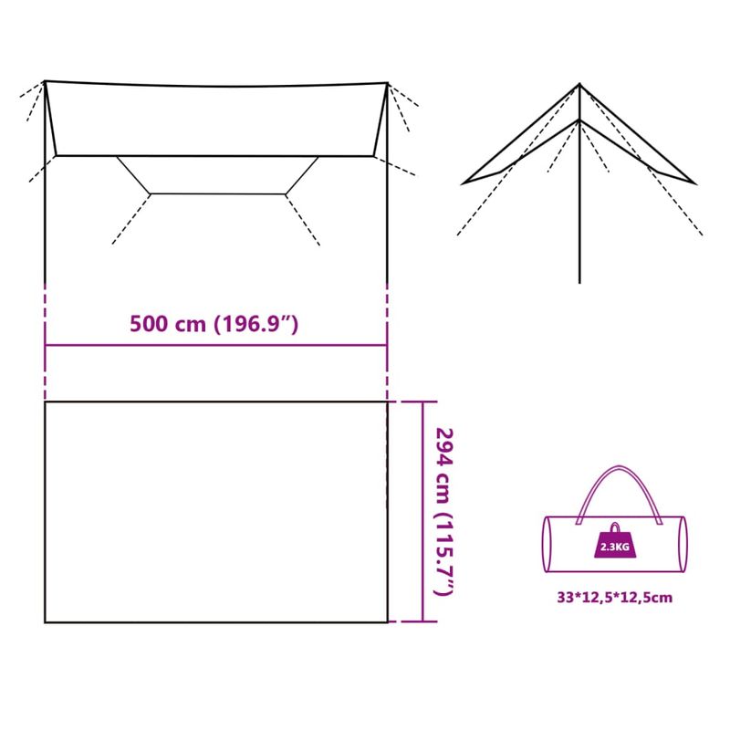Sport si Outdoor - Camping - Copertine si adaposturi - Prelata de camping, albastru, 500x294 cm, impermeabila, material tafta - Infinity.ro