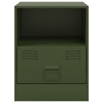 Casa si Gradina - Mobilier - Comode si corpuri - Noptiere - Noptiere, 2 buc., verde olive, 34,5x39x44 cm, otel - Infinity.ro
