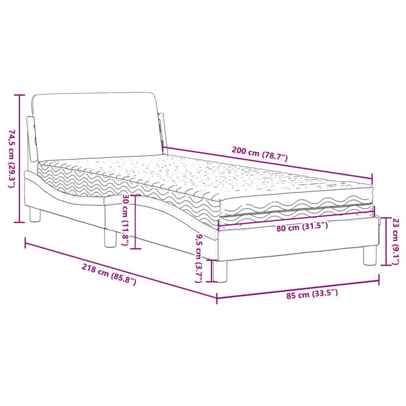 Casa si Gradina - Mobilier - Paturi si accesorii - Paturi - Pat cu saltea, negru, 80x200 cm, catifea - Infinity.ro