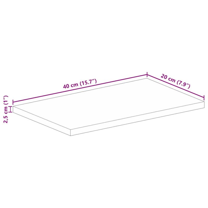 Casa si Gradina - Mobilier - Feronerie si accesorii mobila - Blat de masa, 40x20x2,5 cm, dreptunghiular lemn masiv de acacia - Infinity.ro