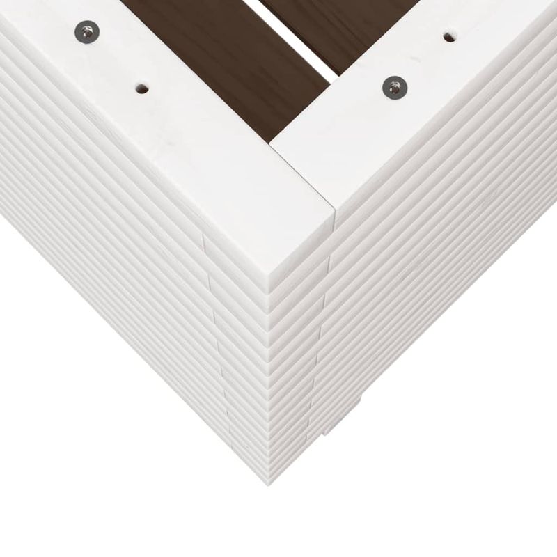 Casa si Gradina - Gradinarit si plante - Plante si ghivece - Ghivece si suporturi - Jardiniera de gradina, alb, 70x70x72 cm, lemn masiv de pin - Infinity.ro