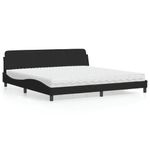 Casa si Gradina - Mobilier - Paturi si accesorii - Paturi - Pat cu saltea, negru, 200x200 cm, catifea - Infinity.ro