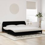 Casa si Gradina - Mobilier - Paturi si accesorii - Paturi - Pat cu saltea, negru, 200x200 cm, catifea - Infinity.ro