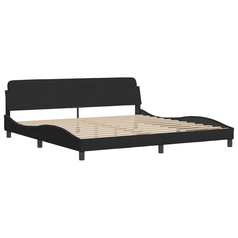Casa si Gradina - Mobilier - Paturi si accesorii - Paturi - Pat cu saltea, negru, 200x200 cm, catifea - Infinity.ro