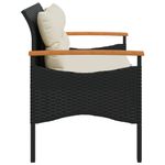 Casa si Gradina - Gradina si terasa - Mobilier exterior - Bancute de gradina - Banca de gradina cu perne, 116x62,5x74, negru, poliratan - Infinity.ro